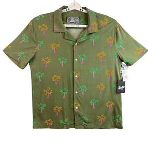 Brooklyn Cloth Neon Palm Tree Shirt for Men in Olive Size Medium